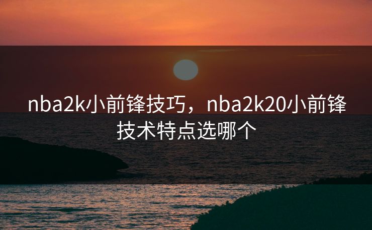 nba2k小前锋技巧，nba2k20小前锋技术特点选哪个