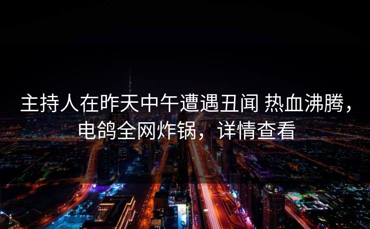 主持人在昨天中午遭遇丑闻 热血沸腾，电鸽全网炸锅，详情查看