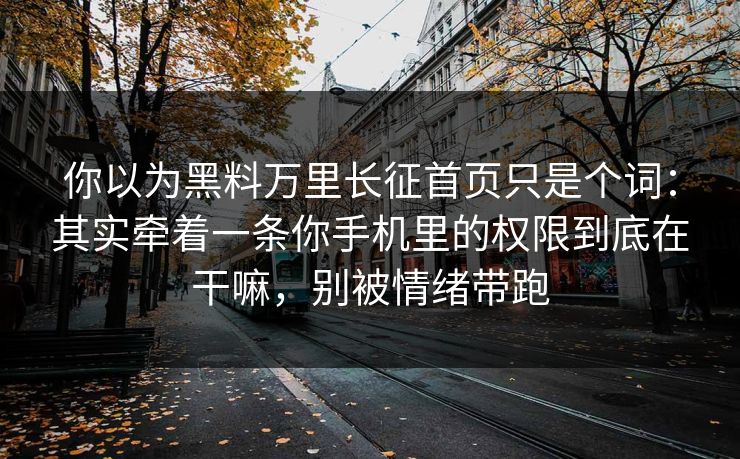 你以为黑料万里长征首页只是个词:其实牵着一条你手机里的权限到底在干嘛,别被情绪带跑 你以为黑料万里长征首页只是个词:其实牵着一条你手机里的权限到底在干嘛,别被情绪带跑